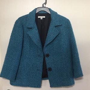 CAbi size 12 teal wool blend jacket